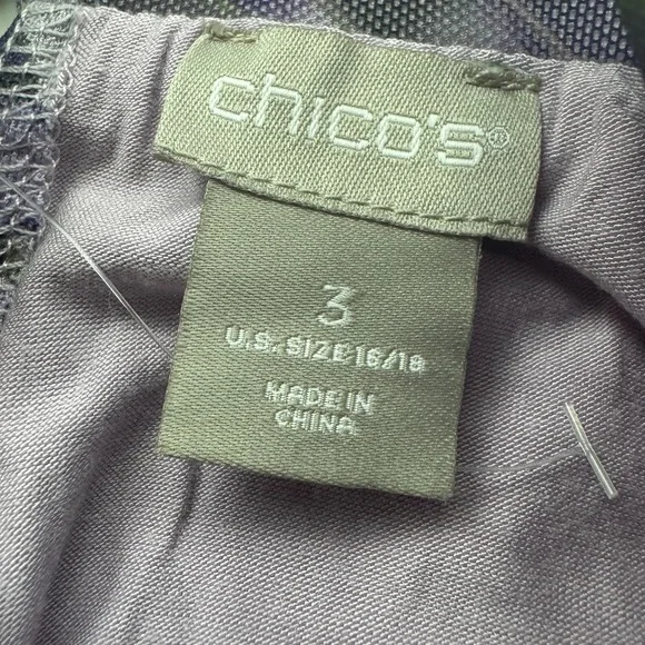 Chico's Purple Ruched Mesh Midi Dress Lined Sleeveless Stretch 16/18 (Chico 3) - Picture 7 of 11